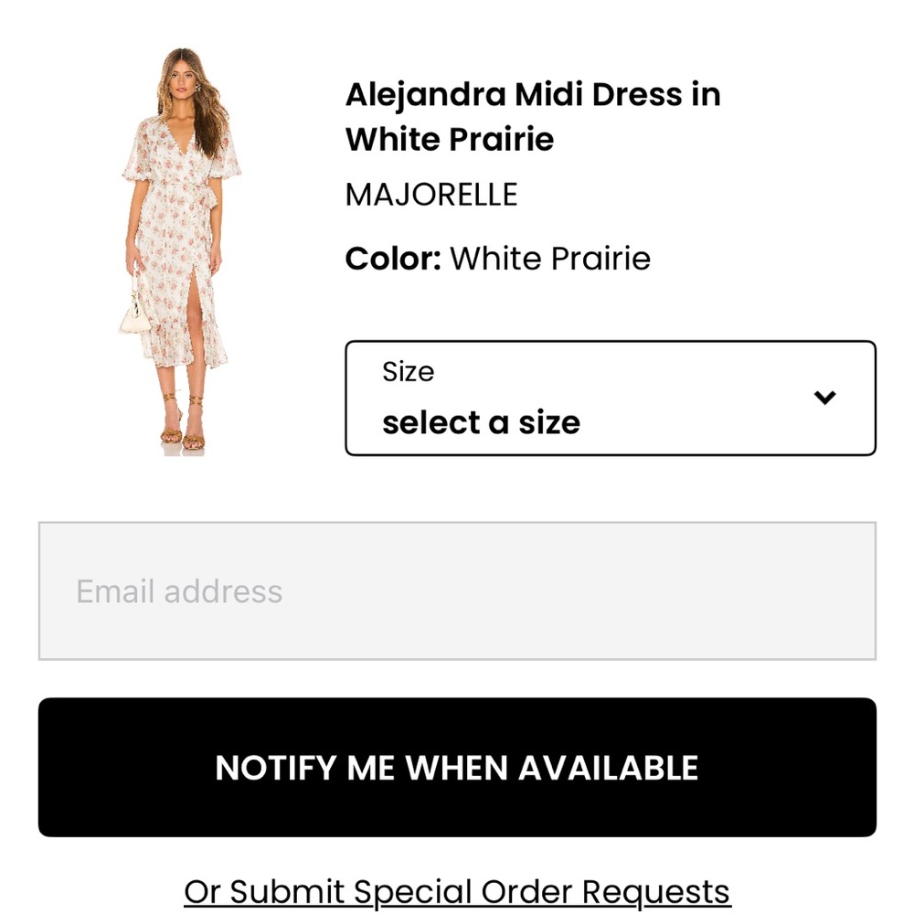 MAJORELLE Alejandra Midi Dress in White Floral